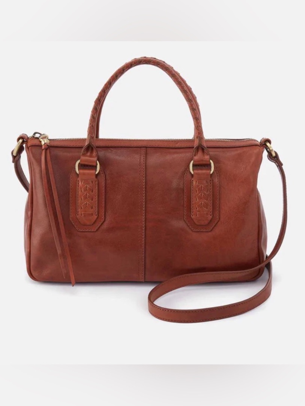 New HOBO Expedition Satchel Handbag Shoulder Strap Brown Pecan NWT